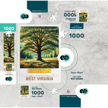 State Trees Series: West Virginia, Sugar Maple Tree 1000 Jigsaw Puzzle box 3D Modell