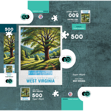 State Trees Series: West Virginia, Sugar Maple 500 Jigsaw Puzzle box 3D Modell