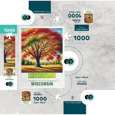 State Trees Series: Wisconsin, Sugar Maple 1000 Jigsaw Puzzle box 3D Modell