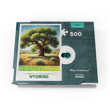 State Trees Series: Wyoming, Plains Cottonwood 500 Jigsaw Puzzle box view3