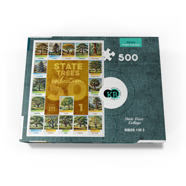 State Trees Series: 50 State Trees Collage, Part 1 of 3 500 Jigsaw Puzzle box view3
