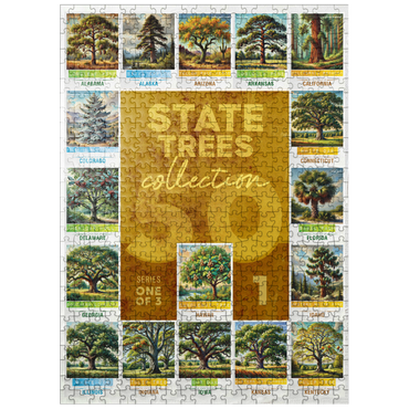 puzzleplate State Trees Series: 50 State Trees Collage, Part 1 of 3 500 Jigsaw Puzzle