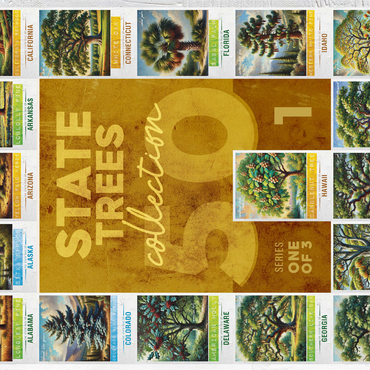 State Trees Series: 50 State Trees Collage, Part 1 of 3 500 Jigsaw Puzzle 3D Modell