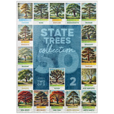 puzzleplate State Trees Series: 50 State Trees Collage, Part 2 of 3 1000 Jigsaw Puzzle