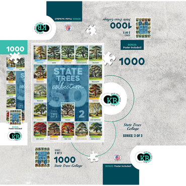 State Trees Series: 50 State Trees Collage, Part 2 of 3 1000 Jigsaw Puzzle box 3D Modell