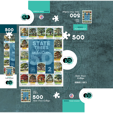 State Trees Series: 50 State Trees Collage, Part 2 of 3 500 Jigsaw Puzzle box 3D Modell