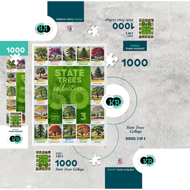 State Trees Series: 50 State Trees Collage, Part 3 of 3 1000 Jigsaw Puzzle box 3D Modell