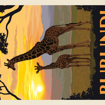 Burundi, Africa, Vintage Poster 1000 Jigsaw Puzzle 3D Modell