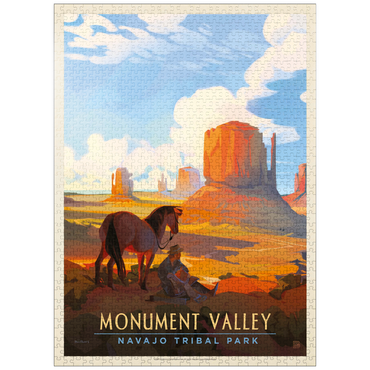 puzzleplate Monument Valley Navajo Tribal Park: Magical Moment, Vintage Poster 1000 Jigsaw Puzzle