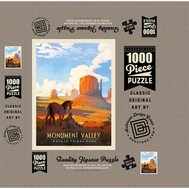 Monument Valley Navajo Tribal Park: Magical Moment, Vintage Poster 1000 Jigsaw Puzzle box 3D Modell