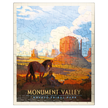 puzzleplate Monument Valley Navajo Tribal Park: Magical Moment, Vintage Poster 100 Jigsaw Puzzle