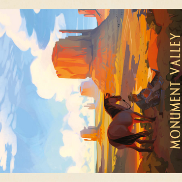 Monument Valley Navajo Tribal Park: Magical Moment, Vintage Poster 100 Jigsaw Puzzle 3D Modell