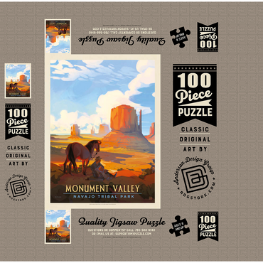 Monument Valley Navajo Tribal Park: Magical Moment, Vintage Poster 100 Jigsaw Puzzle box 3D Modell