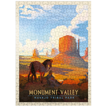 puzzleplate Monument Valley Navajo Tribal Park: Magical Moment, Vintage Poster 500 Jigsaw Puzzle