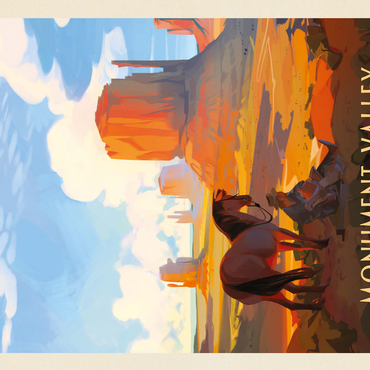 Monument Valley Navajo Tribal Park: Magical Moment, Vintage Poster 500 Jigsaw Puzzle 3D Modell