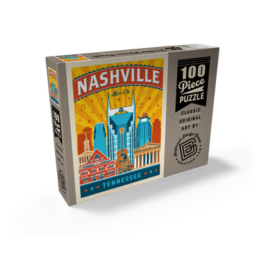 Nashville Landmarks, Vintage Poster 100 Jigsaw Puzzle box view2
