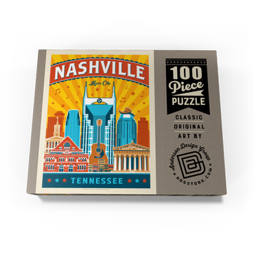 Nashville Landmarks, Vintage Poster 100 Jigsaw Puzzle box view3