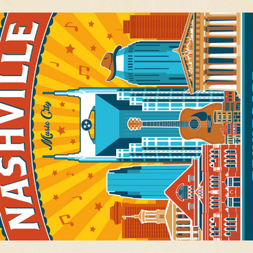 Nashville Landmarks, Vintage Poster 100 Jigsaw Puzzle 3D Modell