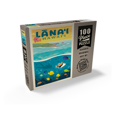 Hawaii: Lānaʻi (Tropical Fish), Vintage Poster 100 Jigsaw Puzzle box view2