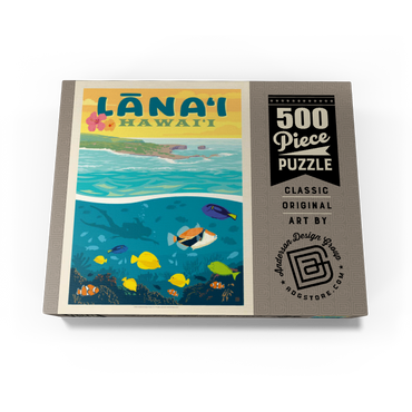 Hawaii: Lānaʻi (Tropical Fish), Vintage Poster 500 Jigsaw Puzzle box view3