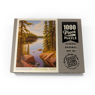 Voyageurs National Park: Quiet Cove, Vintage Poster 1000 Jigsaw Puzzle box view3