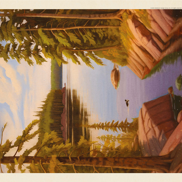 Voyageurs National Park: Quiet Cove, Vintage Poster 1000 Jigsaw Puzzle 3D Modell