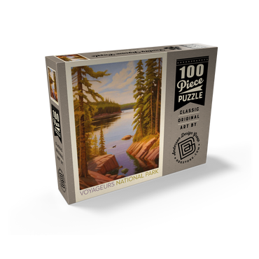 Voyageurs National Park: Quiet Cove, Vintage Poster 100 Jigsaw Puzzle box view2