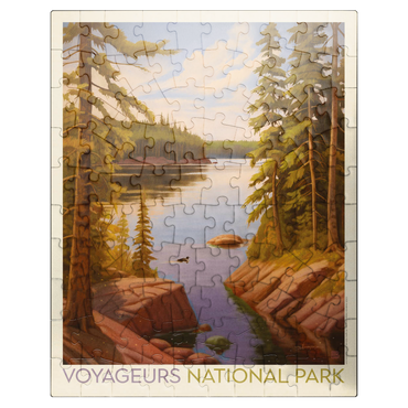 puzzleplate Voyageurs National Park: Quiet Cove, Vintage Poster 100 Jigsaw Puzzle