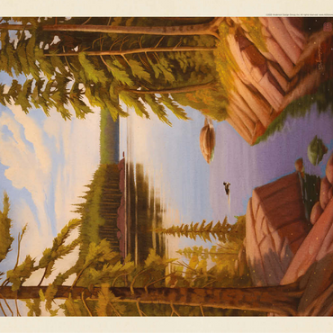 Voyageurs National Park: Quiet Cove, Vintage Poster 100 Jigsaw Puzzle 3D Modell