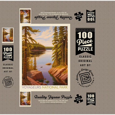 Voyageurs National Park: Quiet Cove, Vintage Poster 100 Jigsaw Puzzle box 3D Modell