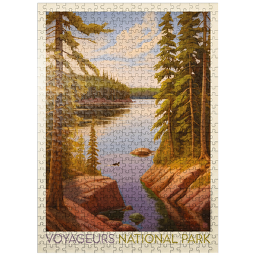 puzzleplate Voyageurs National Park: Quiet Cove, Vintage Poster 500 Jigsaw Puzzle
