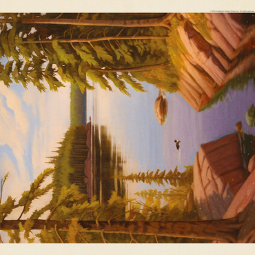 Voyageurs National Park: Quiet Cove, Vintage Poster 500 Jigsaw Puzzle 3D Modell