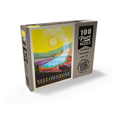 Yellowstone National Park: Grand Prismatic Springs (Mod Design), Vintage Poster 100 Jigsaw Puzzle box view2