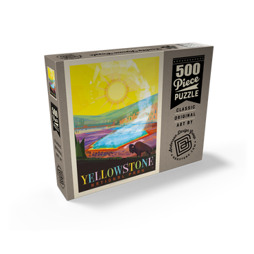 Yellowstone National Park: Grand Prismatic Springs (Mod Design), Vintage Poster 500 Jigsaw Puzzle box view2