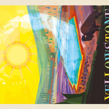 Yellowstone National Park: Grand Prismatic Springs (Mod Design), Vintage Poster 500 Jigsaw Puzzle 3D Modell