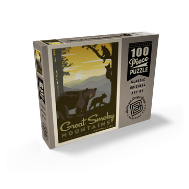 Great Smoky Mountains National Park: Mama Bear & Cubs 100 Jigsaw Puzzle box view2