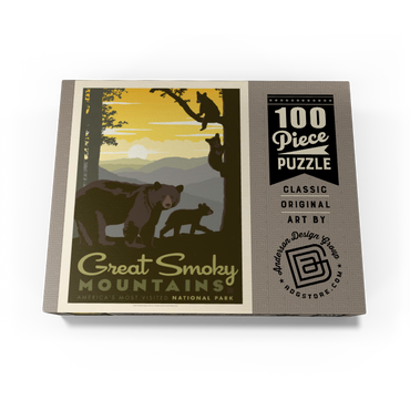 Great Smoky Mountains National Park: Mama Bear & Cubs 100 Jigsaw Puzzle box view3