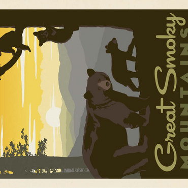 Great Smoky Mountains National Park: Mama Bear & Cubs 100 Jigsaw Puzzle 3D Modell