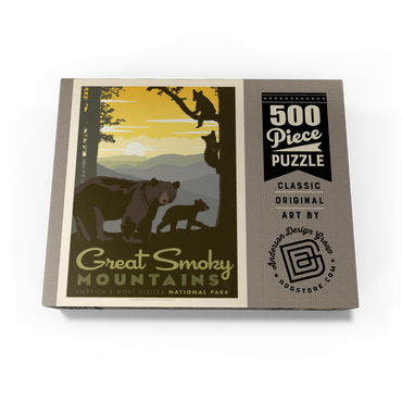 Great Smoky Mountains National Park: Mama Bear & Cubs 500 Jigsaw Puzzle box view3