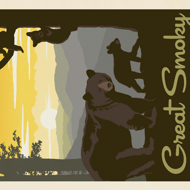 Great Smoky Mountains National Park: Mama Bear & Cubs 500 Jigsaw Puzzle 3D Modell