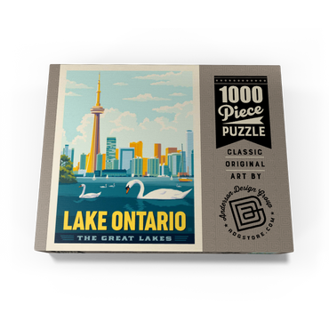 Great Lakes: Lake Ontario, Vintage Poster 1000 Jigsaw Puzzle box view3