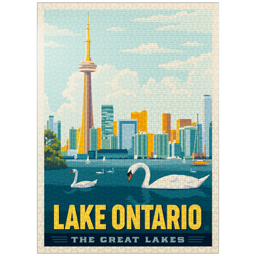 puzzleplate Great Lakes: Lake Ontario, Vintage Poster 1000 Jigsaw Puzzle