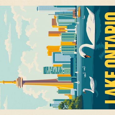 Great Lakes: Lake Ontario, Vintage Poster 1000 Jigsaw Puzzle 3D Modell