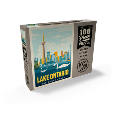 Great Lakes: Lake Ontario, Vintage Poster 100 Jigsaw Puzzle box view2