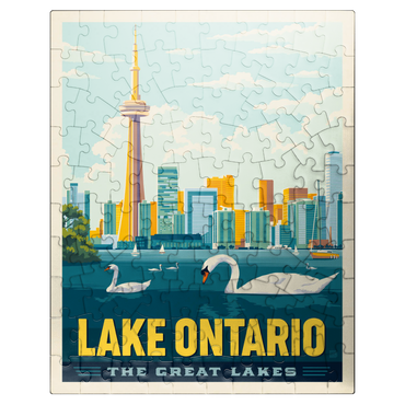 puzzleplate Great Lakes: Lake Ontario, Vintage Poster 100 Jigsaw Puzzle