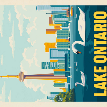 Great Lakes: Lake Ontario, Vintage Poster 100 Jigsaw Puzzle 3D Modell