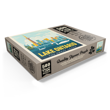Great Lakes: Lake Ontario, Vintage Poster 500 Jigsaw Puzzle box view1