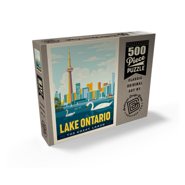 Great Lakes: Lake Ontario, Vintage Poster 500 Jigsaw Puzzle box view2
