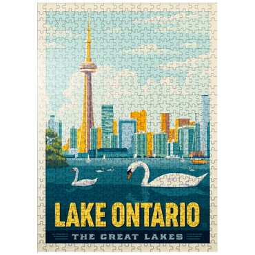 puzzleplate Great Lakes: Lake Ontario, Vintage Poster 500 Jigsaw Puzzle