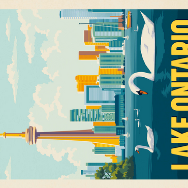 Great Lakes: Lake Ontario, Vintage Poster 500 Jigsaw Puzzle 3D Modell